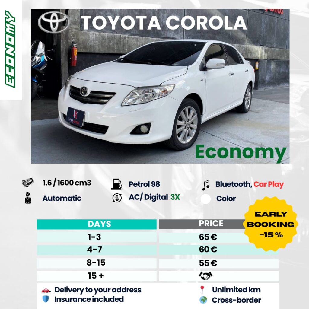 Eco klasės automobilis nuomai